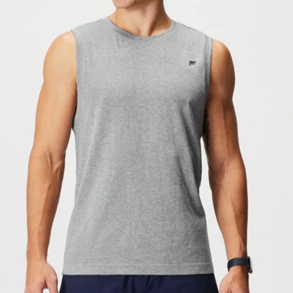 Fabletics Training Tank  Men's S Mid Grey Heather